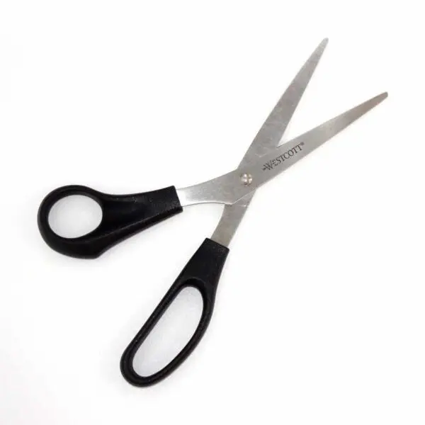Büroschere mit Kunststoffgriffen für Linkshänder von Westcott (21 cm) in schwarz - Image 2