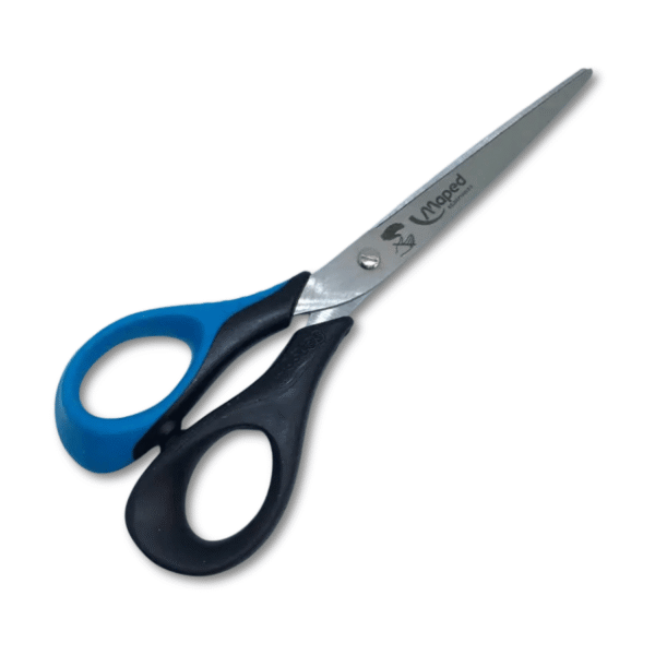 Kinderschere Sensoft 3D für Linkshänder von Maped (16 cm) in blau-schwarz