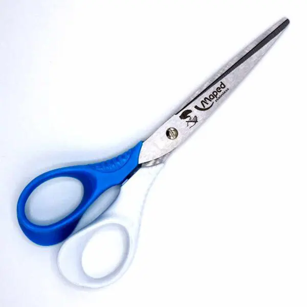 Bastelschere Shape für Linkshänder von Maped (16 cm) in weiss-blau
