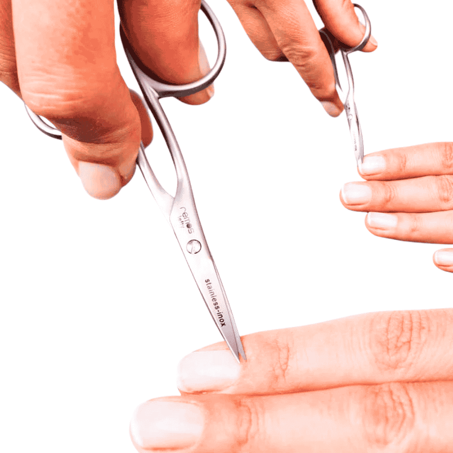 Nagel- und Hautschere mit gebogenen Klingen für Linkshänder von Remos (8.7 cm) – Bild 3