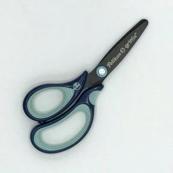 Schulschere griffix rund für Linkshänder von Pelikan (14.2 cm) in blau