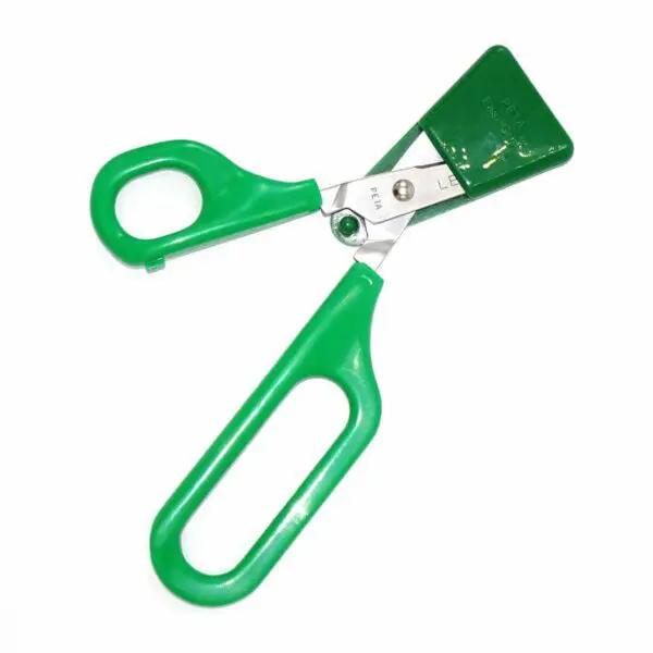 Selbstöffnende Schere mit asymmetrischen Griffen für Linkshänder von PETA (16 cm) in grün - Image 2