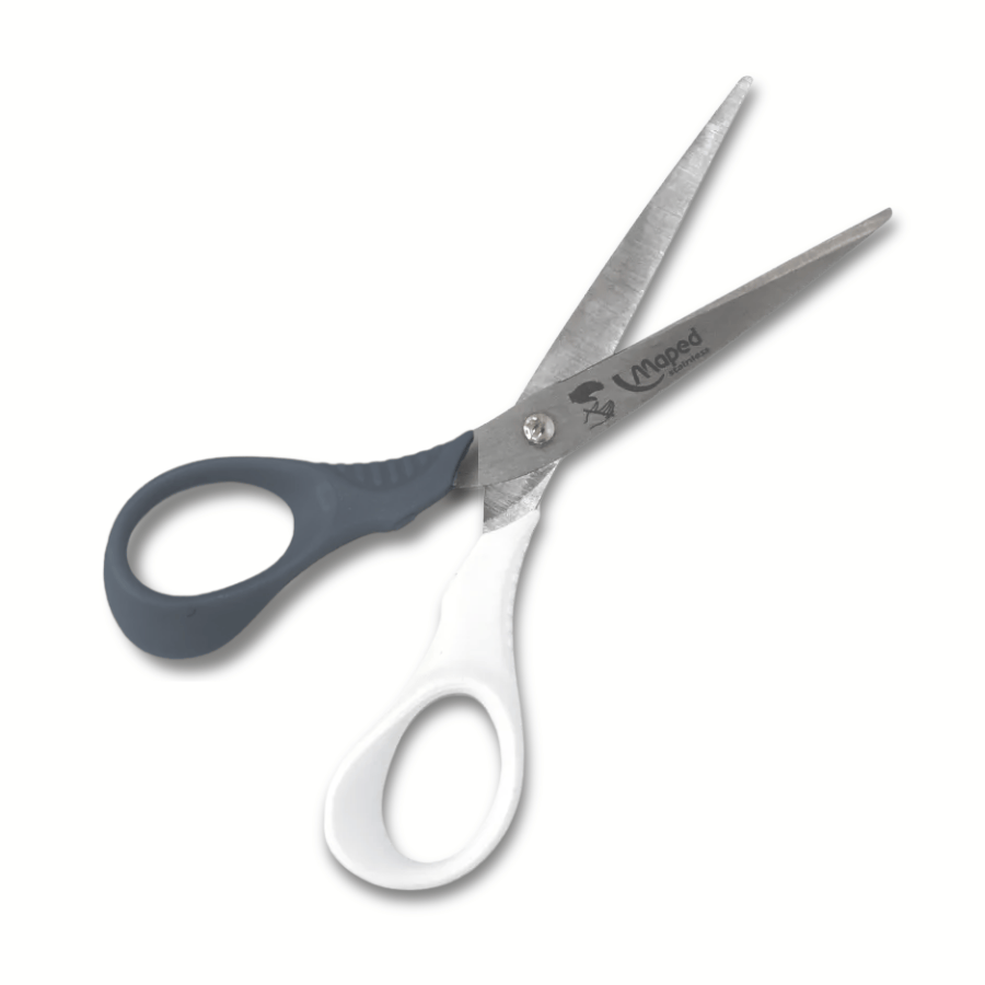 Bastelschere Shape für Linkshänder von Maped (16 cm) in weiss-dunkelgrau – Bild 2