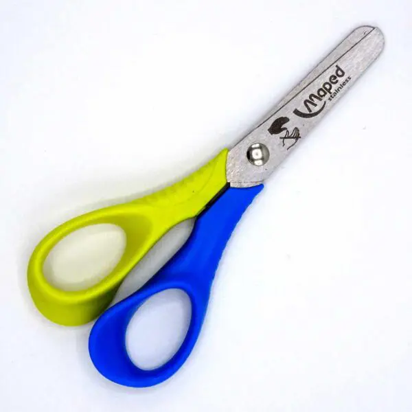Kinderschere reflex 3D vivo von Maped für Linkshänder (11.5 cm) in blau-gelb