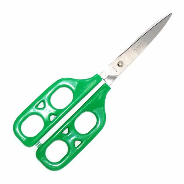 Therapieschere mit Doppelgriff für Linkshänder von PETA (18.5 cm) in grün