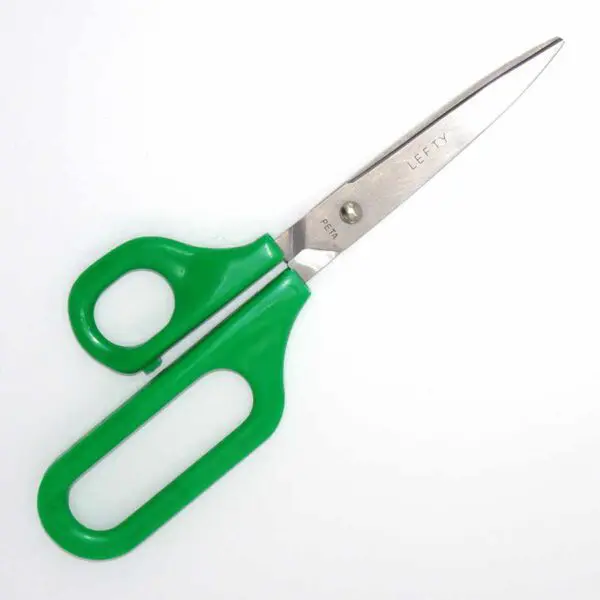 Therapieschere mit langer Schlaufe für Linkshänder von PETA (19 cm) in grün