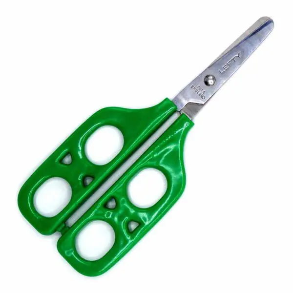Therapieschere mit Doppelgriff für Linkshänder von PETA (16 cm) in grün