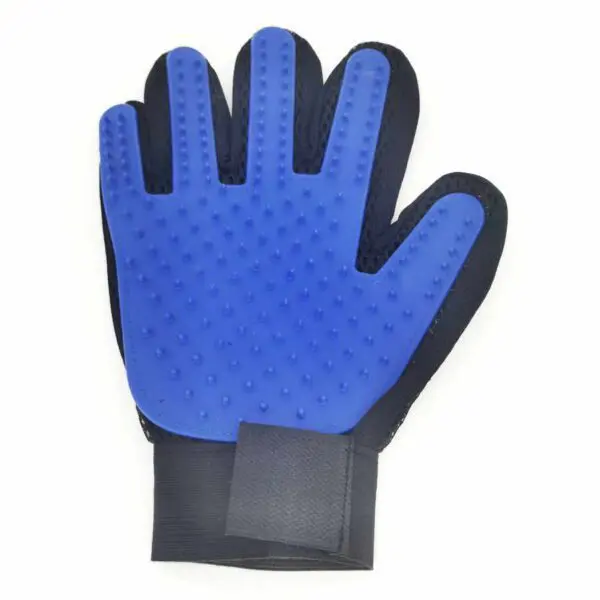 Fellpflege Handschuh für die rechte Hand in blau (Grösse S-M)