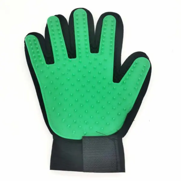 Fellpflege Handschuh für die rechte Hand in grün (Grösse S-M)