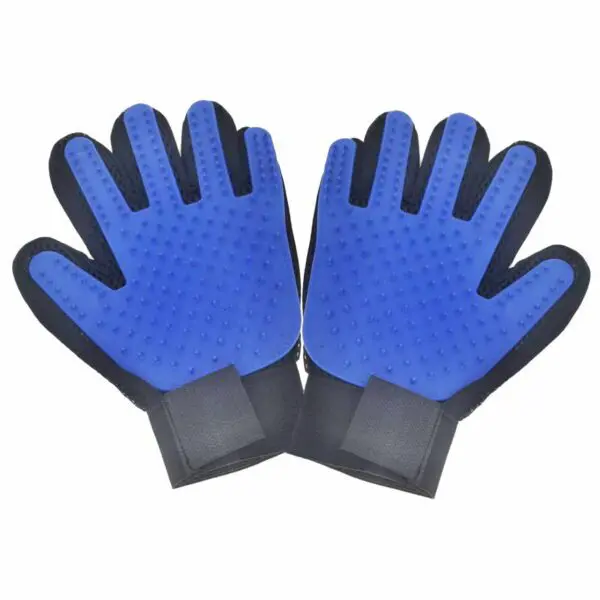 Fellpflege Handschuhe-Set in blau (Grösse S-M)