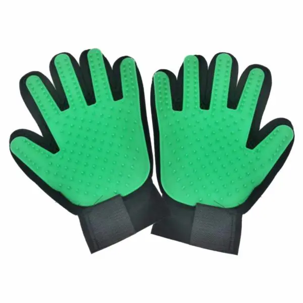 Fellpflege Handschuhe-Set in grün (Grösse S-M)