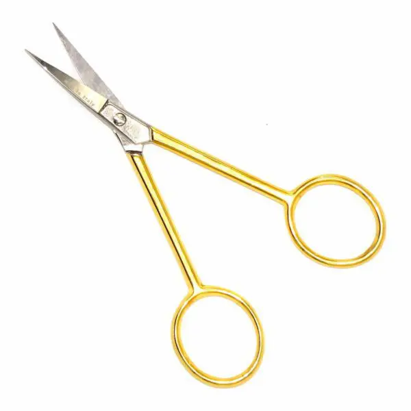 Stickschere mit vergoldeten Griffen und gebogener Spitze von Premax (10.4 cm) - Image 2