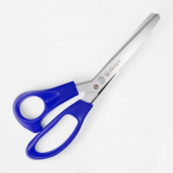 Zackenschere für Linkshänder von okoyu (23 cm) in blau