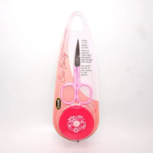 Stickschere mit Massband von Triumph (9.5 cm) in pink