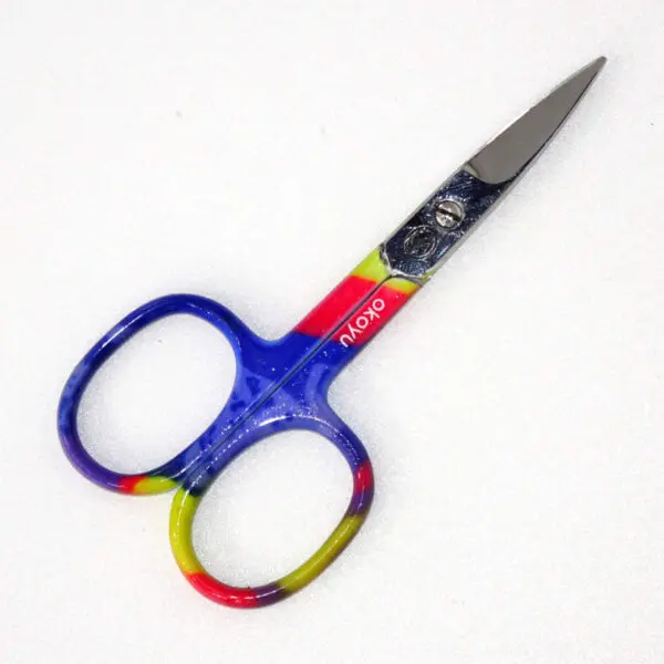 Nagelschere mit geraden Klingen von okoyu für Linkshänder (9.5 cm) bunt