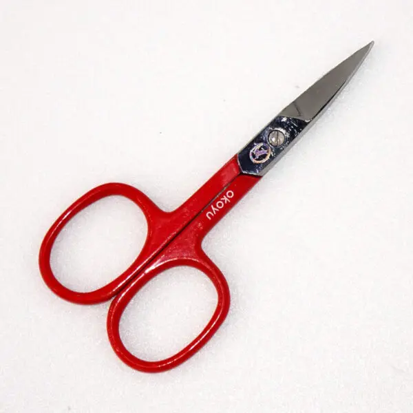 Nagelschere mit geraden Klingen von okoyu für Linkshänder (9.5 cm) in rot
