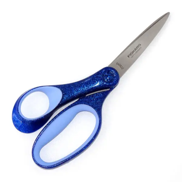 Schülerschere für Linkshänder von Fiskars (18 cm) glitzerblau