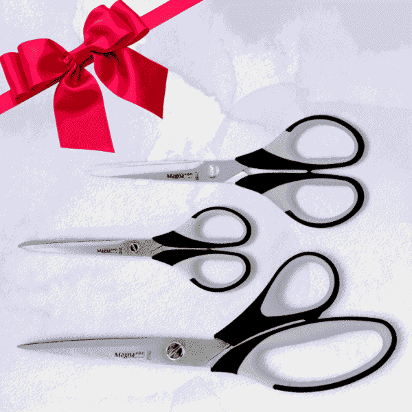 Magna 484 Soft-Grip Scherenset von Lerche (16.5, 18, 21 cm) in grau-schwarz