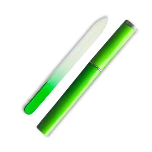 Nagelfeile aus Glas (14 cm) in grün