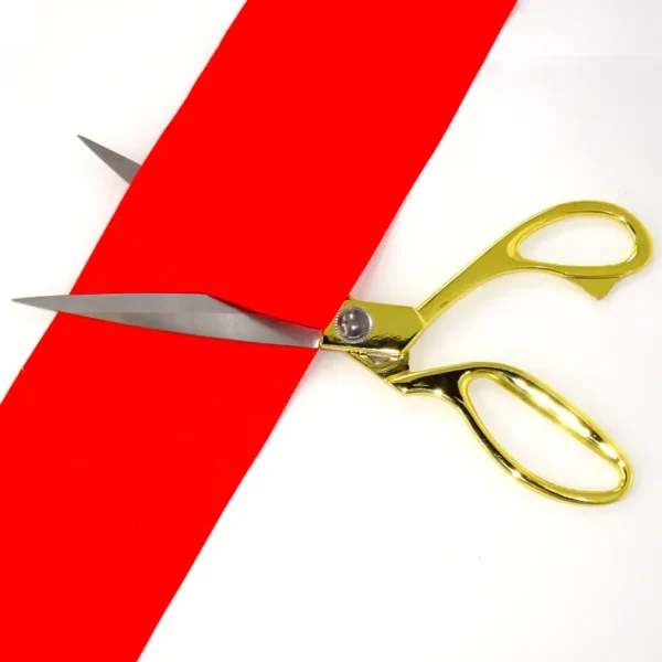 Zeremonienschere mit goldenen Griffen (26.5 cm)