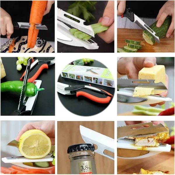 Multifunktionsschere 5 in 1 mit integriertem Schneidebrett - Image 3