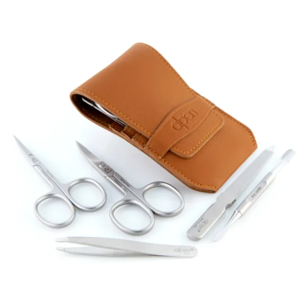 Maniküre-Set 5-teilig für Linkshänder von Alpen in braun